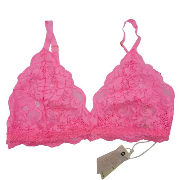Free People We Are HAH Womans size M Chi Bralittle Bralette Rose Quartz Pink NEW - Picture 1 of 8